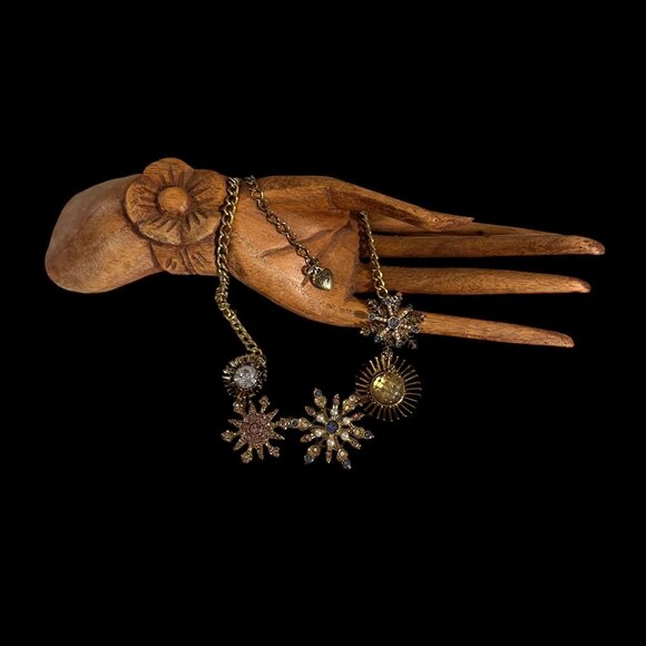 Betsey Johnson Gold Tone Winter Wonderland Holiday Rhinestone Statement … - Picture 2 of 15